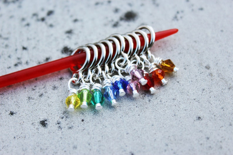Crystal Bead Non-Snag Stitch Markers image 2