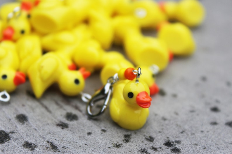 Rubber Ducky Progress Keeper or Stitch Marker Yellow Duck image 1