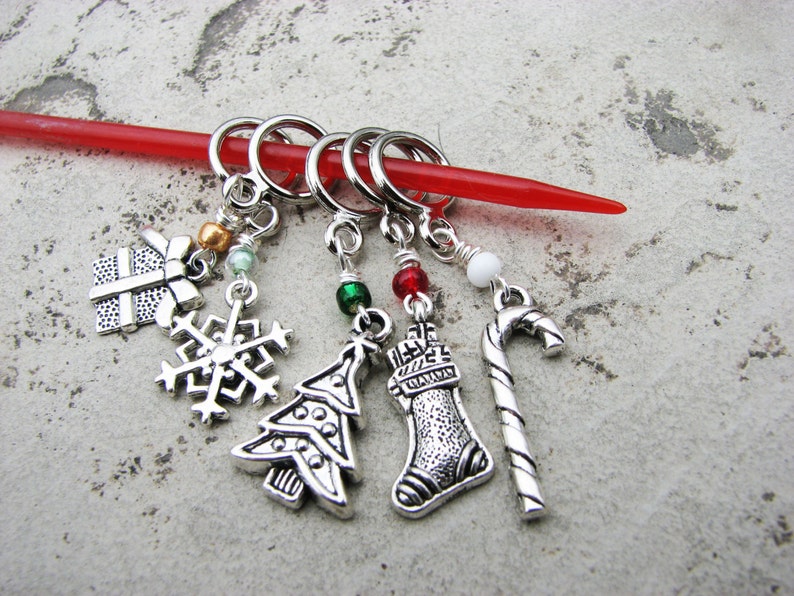 Christmas and Winter Non-Snag Stitch Markers image 1