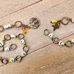 Honeybee Row Counter and Progress Keeper Chain for Knitters image 1