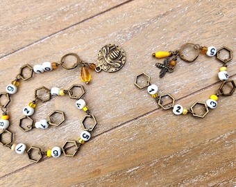Honeybee Row Counter and Progress Keeper Chain for Knitters