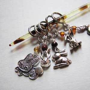 For the Love of Bunny Rabbits -  Non-Snag Stitch Markers for Knitters and Crocheters