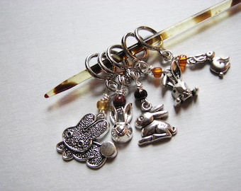 For the Love of Bunny Rabbits -  Non-Snag Stitch Markers for Knitters and Crocheters