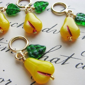 Vintage Pears Non-Snag Stitch Markers image 4