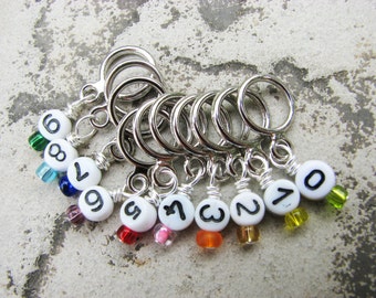 Rainbow Numbers Non-Snag Stitch Markers