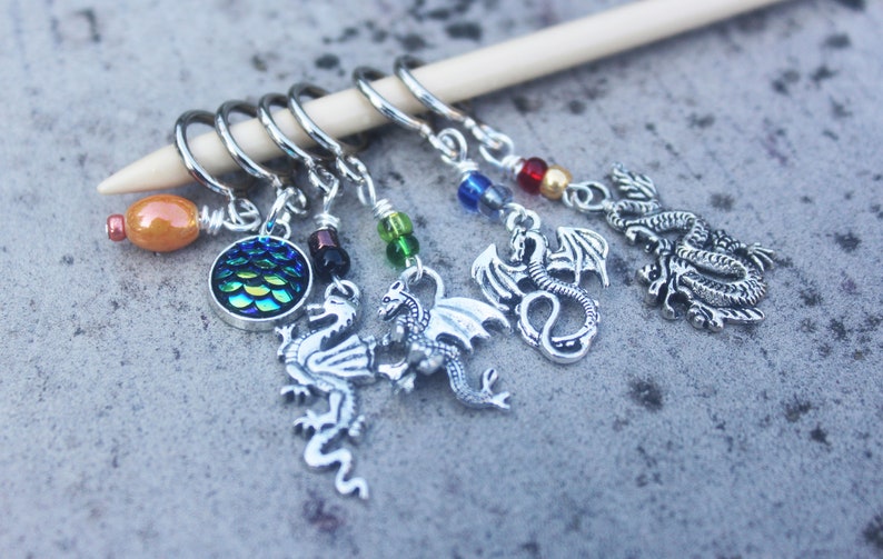 Dragons from Wizard and Dragon Rider Stories Non-Snag Stitch Markers image 1