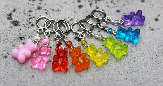 Rainbow gummy Bear Key Chain