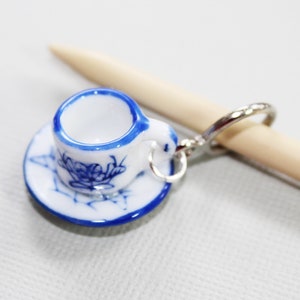 Tiny Blue and White China Tea Set Non-Snag Stitch Markers image 3