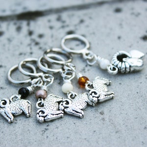 Silver Horned Sheep Non-Snag Stitch Markers