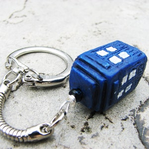 Doctor Who TARDIS Non-Snag Stitch Marker or Keychain/Keyring image 3