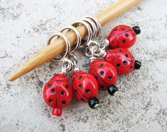 Ladybug Non-Snag Stitch Markers