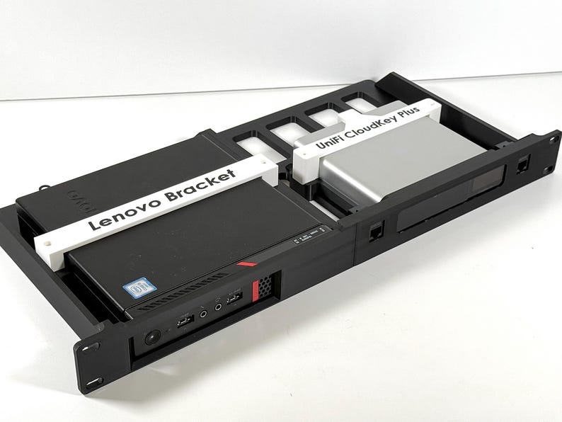 M70q Modular Rack 3D Printed Server Rack Mount: Unifi Cloud Key Plus, Lenovo M70q Mini ...