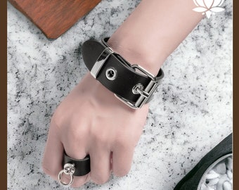 Punk Goth Bracelet Women Men Gothic Adjustable PU Bracelets Jewelry Trend Hip Hop Emo E-girl Altgirl Accessories