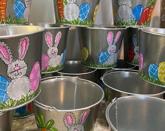 Hand painted personalized easter bucket for boy or girl