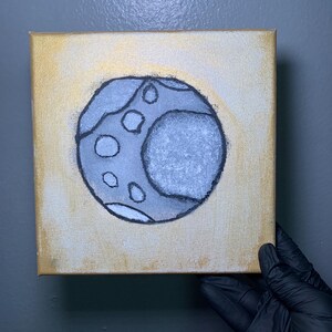 La lune peinture à l'huile aquarelle cratères 3D