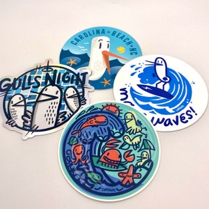 3" Sticker 4-pack: Seagulls