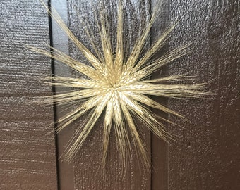 Gold bearded wheat star wreath decoration