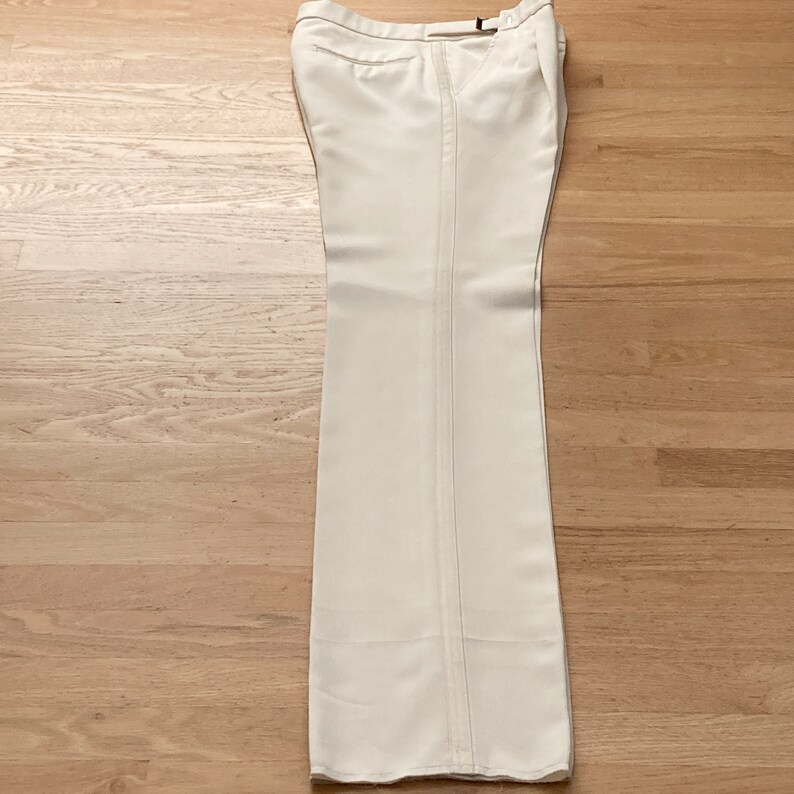 Men's Solid Black Poly-Wool Blend Classic Fit Adjustable Waist Pleated Tuxedo Pants unhemmed unfinished bottom