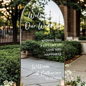 Welcome to Our Wedding Sign Decal, Wedding Welcome Sign Decal, Custom Wedding Mirror Decal, Wedding  Mirror Vinyl Decal, Wedding Decorations