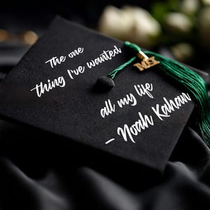 Graduation Cap Decal, Class of 2025 Decal, Custom Calligraphy, Custom Lettering, Gift for Graduates