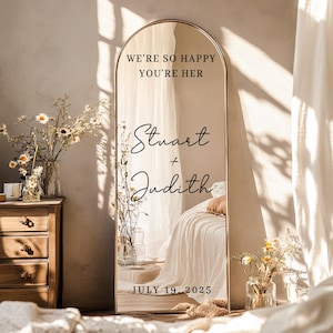 Calcomanía personalizada para espejo de boda / Nombres personalizables - Para espejo, acrílico, cartón - Para la boda de - Recepción - Ceremonia