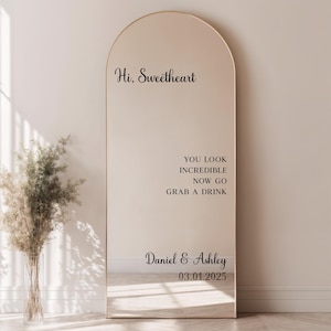 Personalisierte Hochzeit Spiegelaufkleber | Hochzeitsspiegel Beschilderung-Dusche, Partys, Events-Personalisierter Vinyl-Aufkleber für Spiegel | Empfangsdekor
