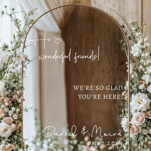 Hello Friends Wedding Decal | Wedding Decal You Look Incredible | Custom Wedding Sign | Decal Mirror Lettering | Reception Vinyl Sticker