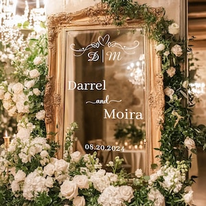 Nous vous souhaitons la bienvenue au mariage : Sticker vinyle personnalisé pour miroir, acrylique, carton pour miroir - Sticker miroir de mariage