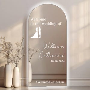 Placa de espelho de boas-vindas para casamento, decalque de espelho personalizado, decalque de espelho para casamento, mapa de assentos para espelho de casamento, recepção de casamento.