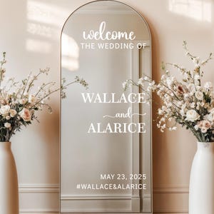 Custom Wedding Mirror Decal | Welcome Sign Vinyl Stickers
