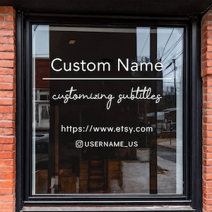 Customizable Window Decal | Your Company Name or Logo - Storefront Sticker - Personalized Lettering - Small Business Vinyl Door Sign