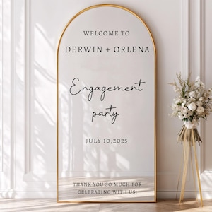 Engagement Party Sign Decal, They Are Engaged Sign Decal, Modern Minimalist Engagement Party, Custom Party Decoration, Vinyl Party Decal