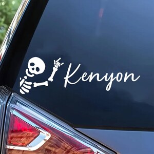 Aangepaste Halloween-autostickers, autospiegelsticker, Halloween-raam, Goth-autosticker, Spooky Car Decor, aanpasbare naam