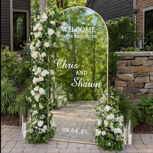 Welcome mirror decal, custom wedding mirror decal, wedding welcome signs, Personalized Vinyl Sticker for Mirror, wedding mirror sticker