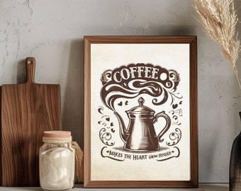 coffee wall art, vintage coffee pot poster, coffee bar print, coffee bar décor, coffee poster, coffee printable, digital download