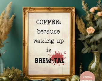 coffee wall art, coffee bar print, coffee bar decor, coffee poster, coffee printable, digital download, coffee lover gift