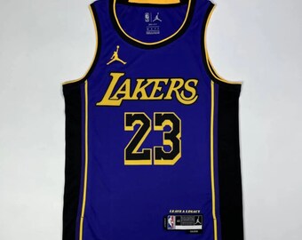 Set maglia ricamata viola Lakers per adulti in edizione limitata -LebronJames #23- Collezione Jordan NBA