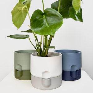 Vaso para plantas com furo de drenagem e pires | Design minimalista | Presente para decoração de casa