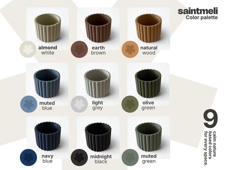 Flower Plant Pot OLIVE GREEN | Minimalist design | Home decor gift image 9