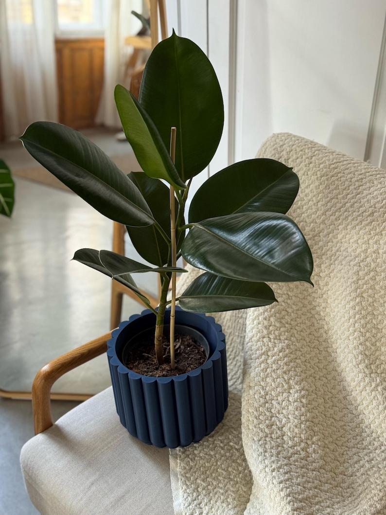 Flower Plant Pot OLIVE GREEN | Minimalist design | Home decor gift image 6