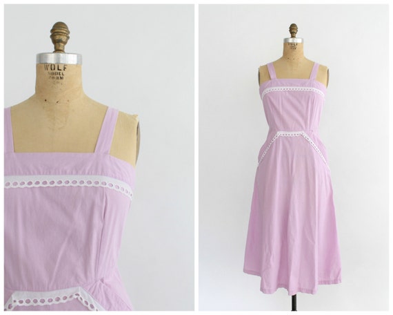 30s cotton dress | vintage 1930s pale lavender cot