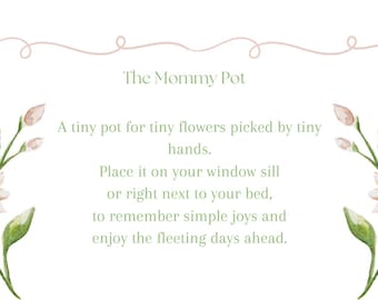 Mommy Pot Poem Card, Mommy Vase Poem Card, Mother's Day Gift, Baby Shower Gift, Mommy Pot