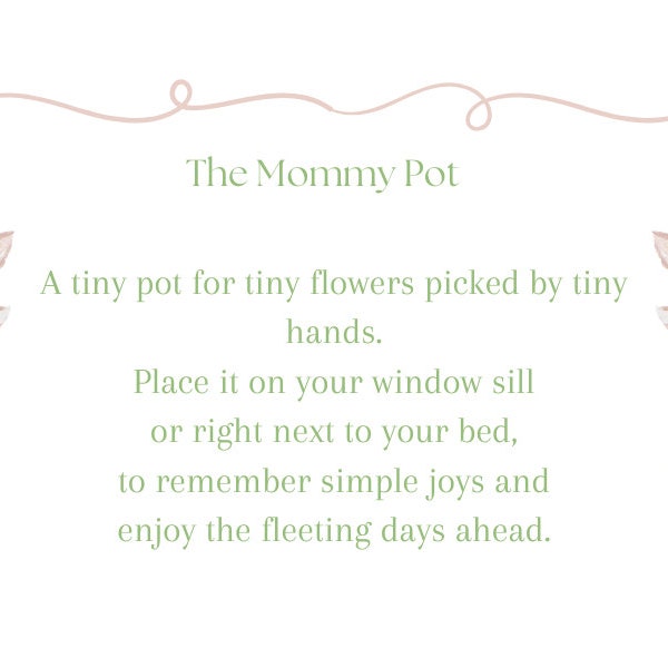 Mommy Pot Poem Card, Mommy Vase Poem Card, Mother's Day Gift, Baby Shower Gift, Mommy Pot