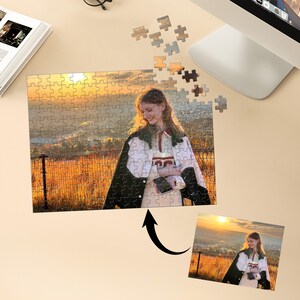 Personalized dusk photo Jigsaw Puzzle,Wooden Puzzle, Custom Unique Puzzle, Custom Photo Puzzle 35- 1500 Piece, Christmas Family Gifts