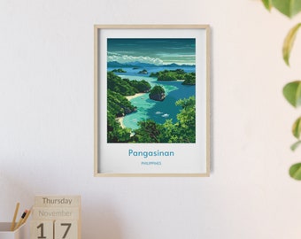 Pangasinan, Philippines Travel Poster - Stunning Beaches & Nature Scenery Wall Art Tropical Island Decor, Perfect Gift for Travel Enthusiast