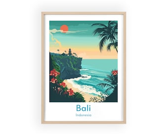 Bali Travel Poster - Stunning Tegalalang Rice Terrace Wall Art, Tropical Decor, Ideal Gift for Travel Enthusiasts