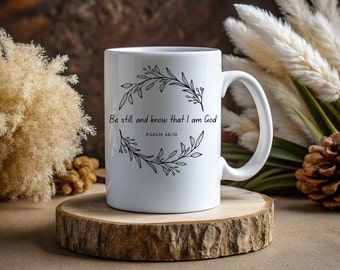 Psalm 46:10 Scripture Coffee Mug, Christian Gift
