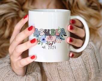 Personalized Abuela Mug, Floral Grandma Coffee Cup, Mother's Day Gift