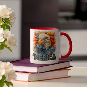 American Eagle Patriotic Coffee Mug: USA Pride, 4th of July Gift