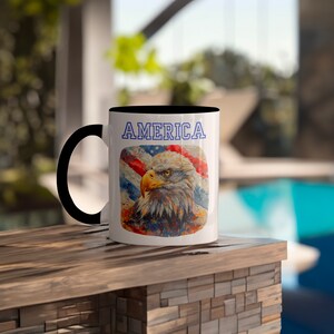 American Eagle Patriotic Coffee Mug: USA Pride, 4th of July Gift